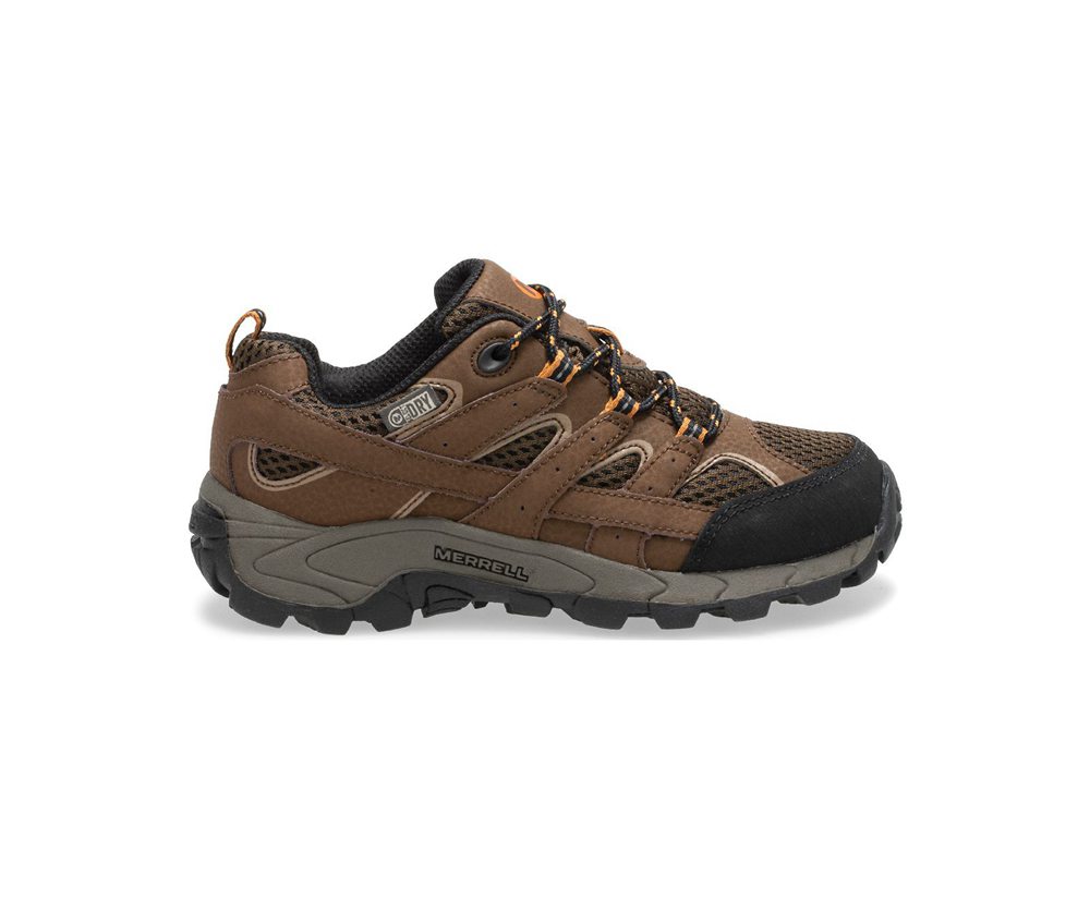 Buty Trekkingowe Merrell Dziecięce Brązowe - Moab 2 Niskie Lace Waterproof Sneaker - 035714-QVW